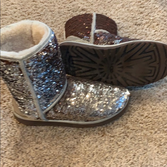 UGG Sequin Ankle Boots - Brown and Cream - Picture 3 of 6